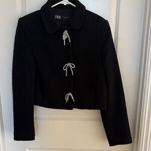 Zara Size Small Black Boucle Jacket